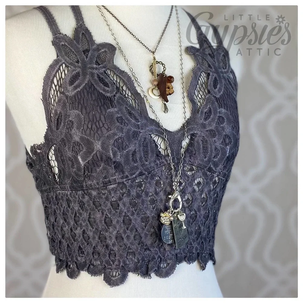 POL Longline Mineral Wash Lace Bralette - Picture 5 of 12